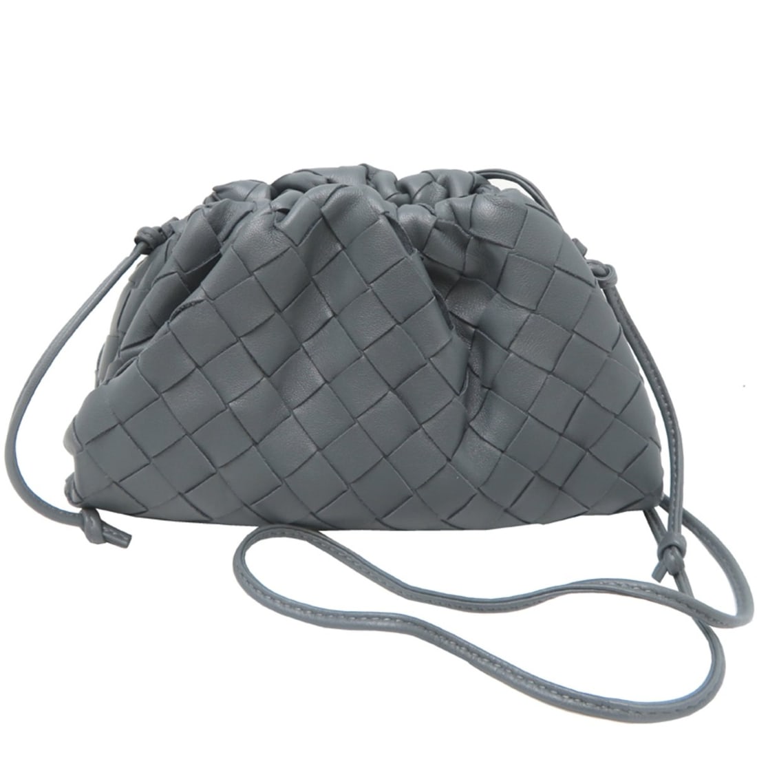 Bottega Veneta Intrecciato Mini Pouch, Women's Leather, Gray: --- Catalog ---Category: SizeSize (HxWxD): 12.5cm x 21cm x 6.5cm / 4.92'' x 8.26'' x 2.55''Category: DesignType: PouchColor: GrayGender: WomenMaterial: Leather Category: GeneralBrand: Bottega VenetaCo