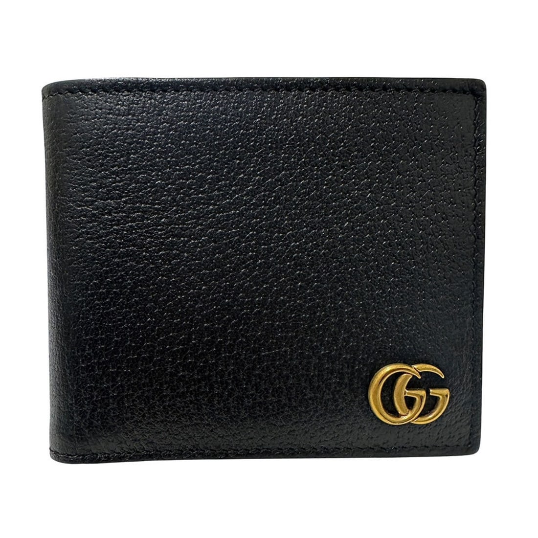 Gucci Petit Marmont bifold wallet in black leather for men and women, model 420725: --- Catalog ---Category: SizeSize (HxWxD): 9cm x 11cm x 1.3cm / 3.54'' x 4.33'' x 0.51''Category: DesignType: Wallet (bi-fold)Color: BlackGender: Men,WomenMaterial: Leather Category: GeneralBrand: Guc