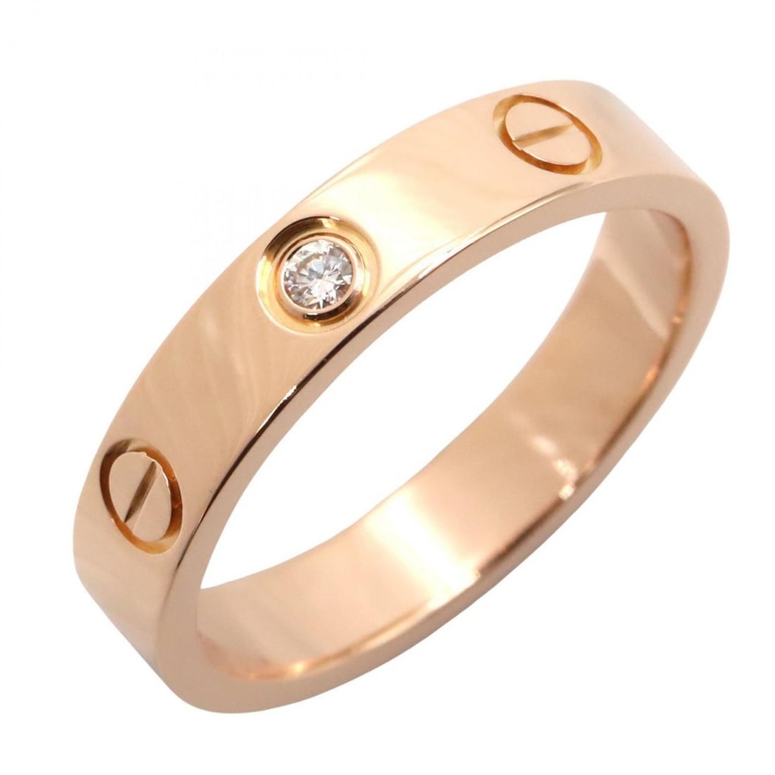 Cartier Mini Love Ring, 18K Pink Gold with Diamonds, 1PD, Women's, and Clear, B4050700: --- Catalog ---Category: SizeJP Size: 10.5US Size: 5.5Category: DesignType: Band ringColor: Clear, GoldGender: WomenMaterial: Pink gold (18K)Category: GeneralMPN: B4050700Brand: Cartier--- Item List -