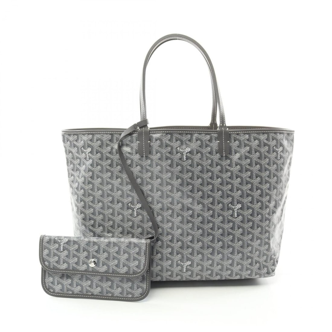 Goyard Saint Louis PM Tote Bag, Coated Canvas and Leather, Women's, Gray, Multicolor: --- Catalog ---Category: SizeSize (HxWxD): 26cm x 32cm x 14cm / 10.23'' x 12.59'' x 5.51''Category: DesignType: Tote bagColor: Gray, Multi-colorGender: WomenMaterial: Coated canvas , Leather Category: