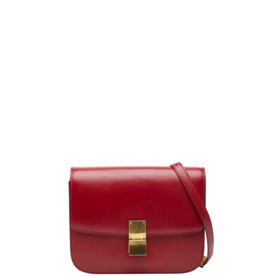Celine Classic Box Medium Shoulder Bag in Red Leather for Women: --- Catalog ---Category: SizeStrap Drop: 44cm / 17.32''Size (HxWxD): 19cm x 23.5cm x 4cm / 7.48'' x 9.25'' x 1.57''Category: DesignType: Shoulder bagColor: Red colorStyle: ClassicGender: WomenMaterial