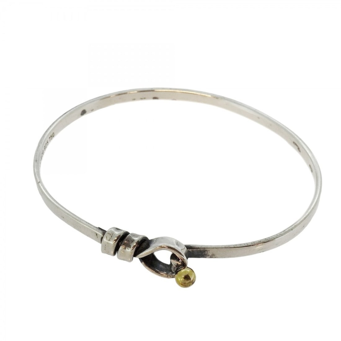 Tiffany Bangle Hook & Eye 18KYG Yellow Gold Silver 925 Women's: --- Catalog ---Category: SizeLength: 16.5cm / 6.49''Category: DesignType: BangleGender: WomenMaterial: Silver 925, Yellow gold (18K)Category: GeneralBrand: Tiffany--- Item List ---Section: ConditionRa
