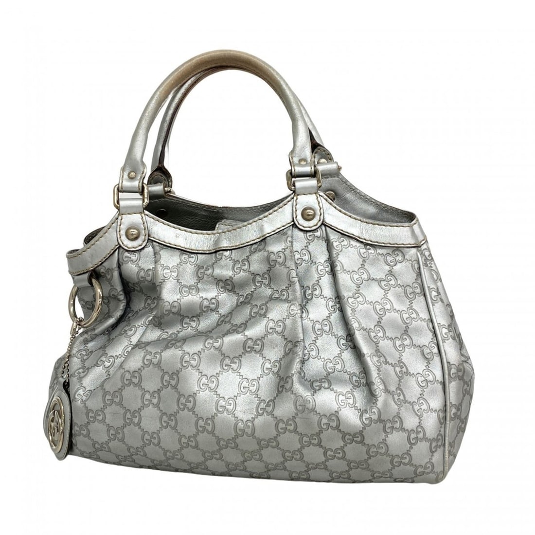 Gucci handbag Guccissima Sukey 211944 leather silver women's: --- Catalog ---Category: SizeSize (HxWxD): 30cm x 34cm x 12cm / 11.81'' x 13.38'' x 4.72''Category: DesignType: HandbagColor: SilverGender: WomenMaterial: Leather Hardware Color: SilverCategory: Gener