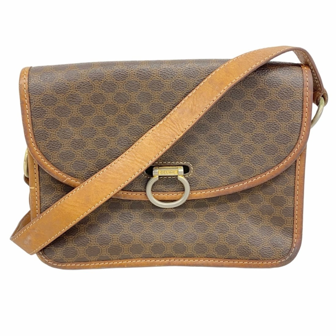 Celine Shoulder Bag Macadam Brown Women's: --- Catalog ---Category: SizeSize (HxWxD): 18cm x 24cm x 8.5cm / 7.08'' x 9.44'' x 3.34''Category: DesignType: Shoulder bagColor: BrownGender: WomenMaterial: PVC Hardware Color: GoldCategory: GeneralB