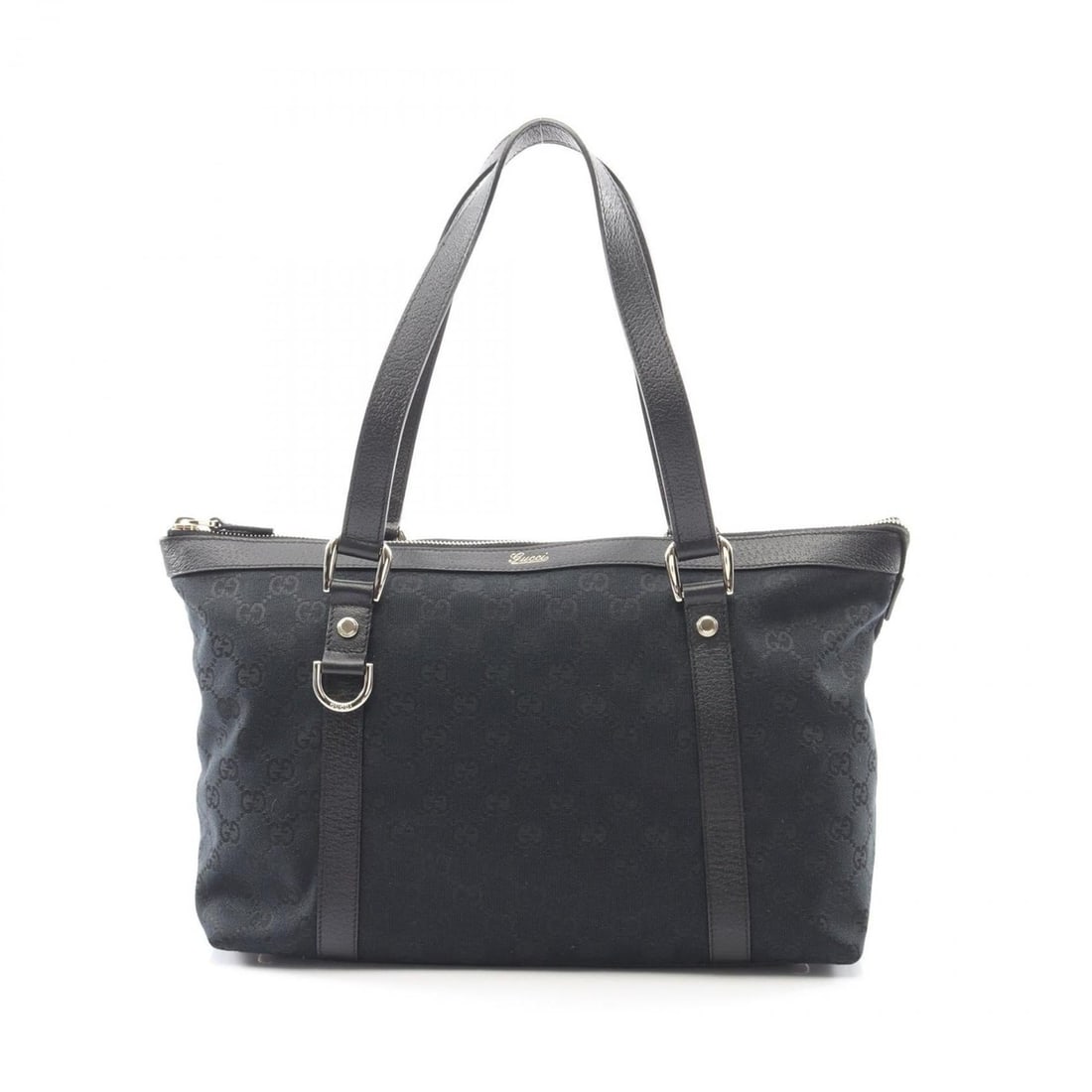 Gucci Abbey GG Canvas Tote Bag, and Leather, Women's, Black, 141470: --- Catalog ---Category: SizeSize (HxWxD): 22cm x 31cm x 12cm / 8.66'' x 12.2'' x 4.72''Category: DesignType: Tote bagColor: BlackGender: WomenMaterial: GG canvas , Leather Category: GeneralMPN: 14147