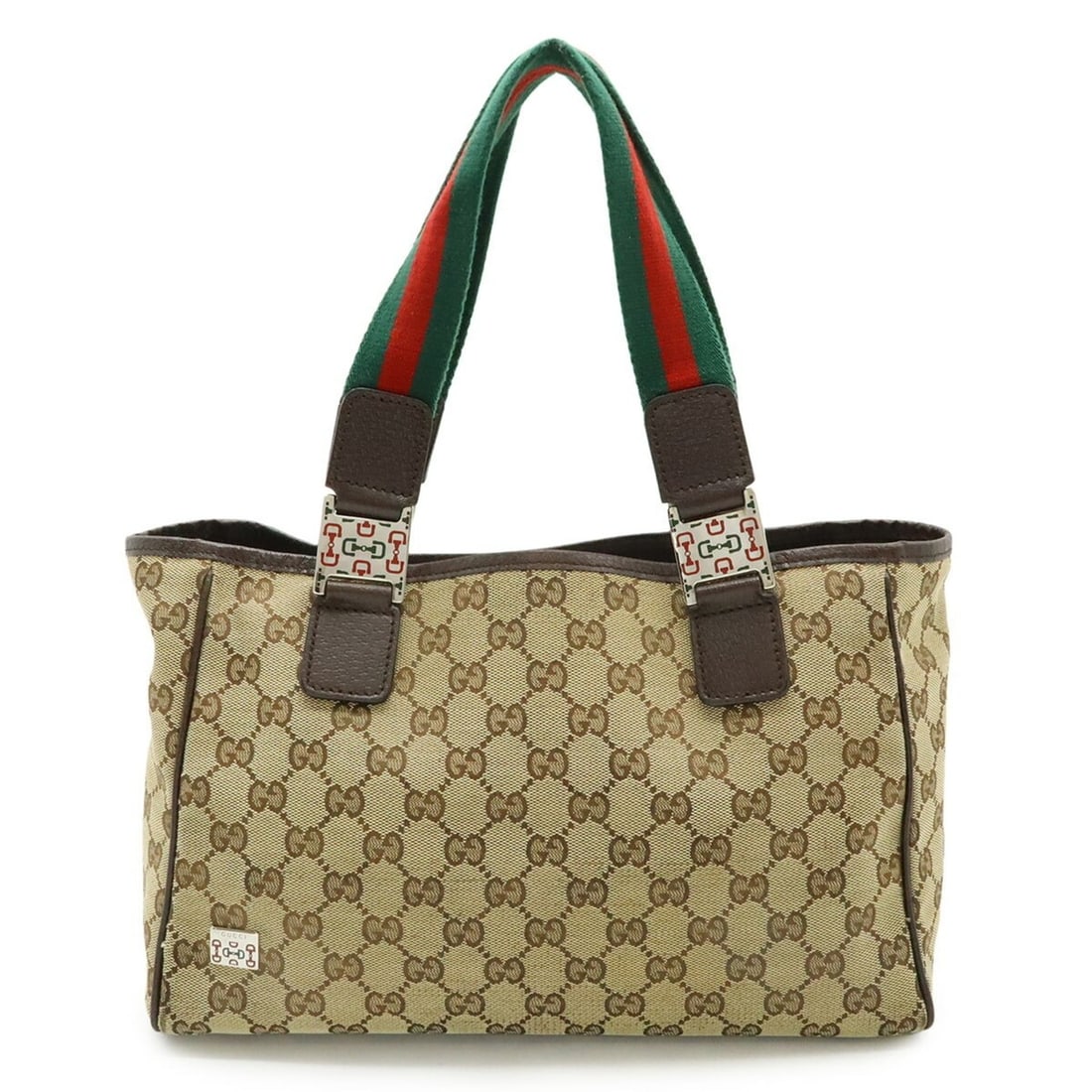 GUCCI GG Canvas Sherry Line Tote Bag, Handbag, Shoulder Khaki Beige, Dark Brown, 145810: --- Catalog ---Category: SizeSize (HxWxD): 20cm x 30cm x 11cm / 7.87'' x 11.81'' x 4.33''Category: DesignType: Handbag, Shoulder bag, Tote bagColor: Beige, Dark brown, Green, Khaki, Red colorGender: W