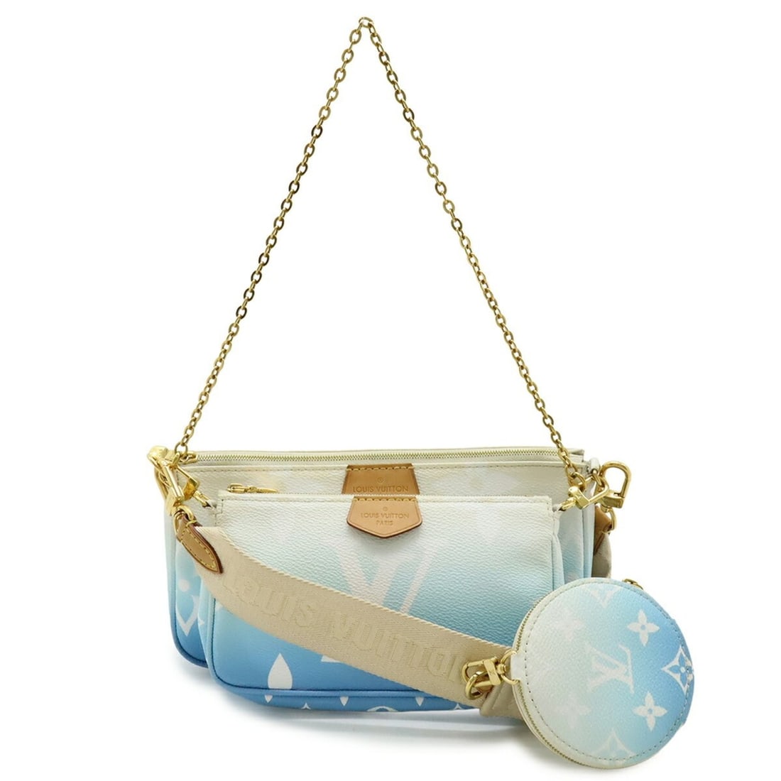 LOUIS VUITTON Monogram Giant Multi Pochette Accessoires Shoulder Bag Pouch Blue M57633: --- Catalog ---Category: SizeSize (HxWxD): 13cm x 23.5cm x 4cm / 5.11'' x 9.25'' x 1.57''Category: DesignType: Pochette, Pouch, Shoulder bagColor: BlueGender: WomenMaterial: Monogram , Canvas Category