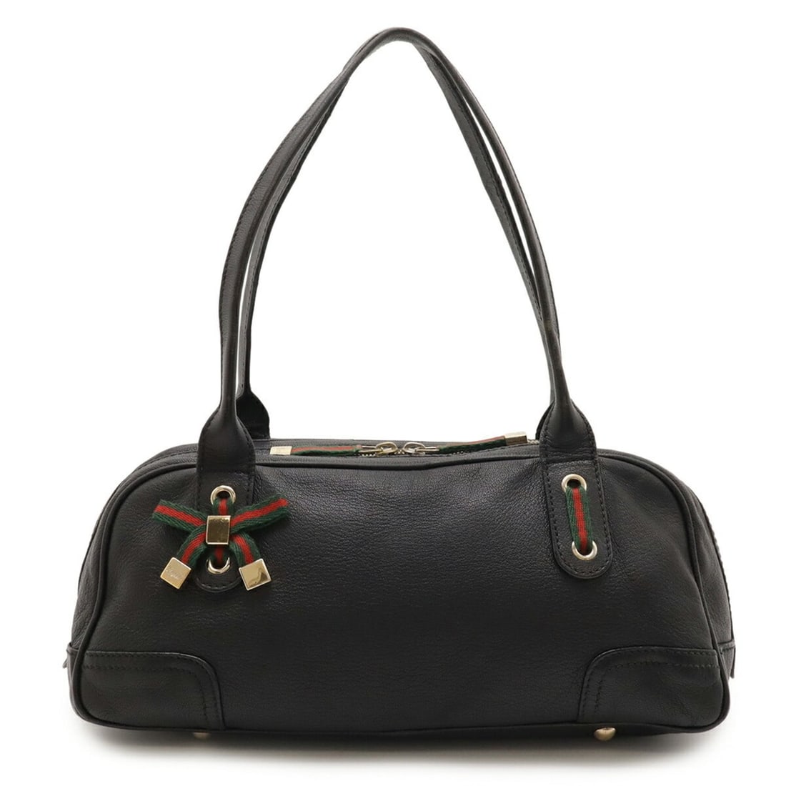 GUCCI Princess Ribbon Sherry Line Shoulder Bag in Black Leather (161720): --- Catalog ---Category: SizeSize (HxWxD): 15.5cm x 34cm x 13cm / 6.1'' x 13.38'' x 5.11''Category: DesignType: Shoulder bagColor: BlackGender: Women,MenMaterial: Leather Category: GeneralBrand: Gucci