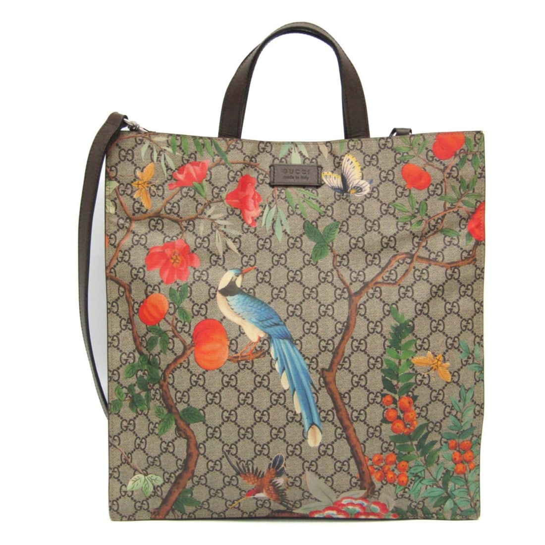 Gucci Bird Plant 450950 Men,Women GG Supreme,Leather Handbag,Shoulder Bag Beige,Brown: --- Catalog ---Category: SizeSize (HxWxD): 37.5cm x 35.5cm x 7.5cm / 14.76'' x 13.97'' x 2.95''Strap Length: 98cm - 117cm / 38.58'' - 46.06''Handle Length: 29cm / 11.41''Category: DesignType: Handbag,