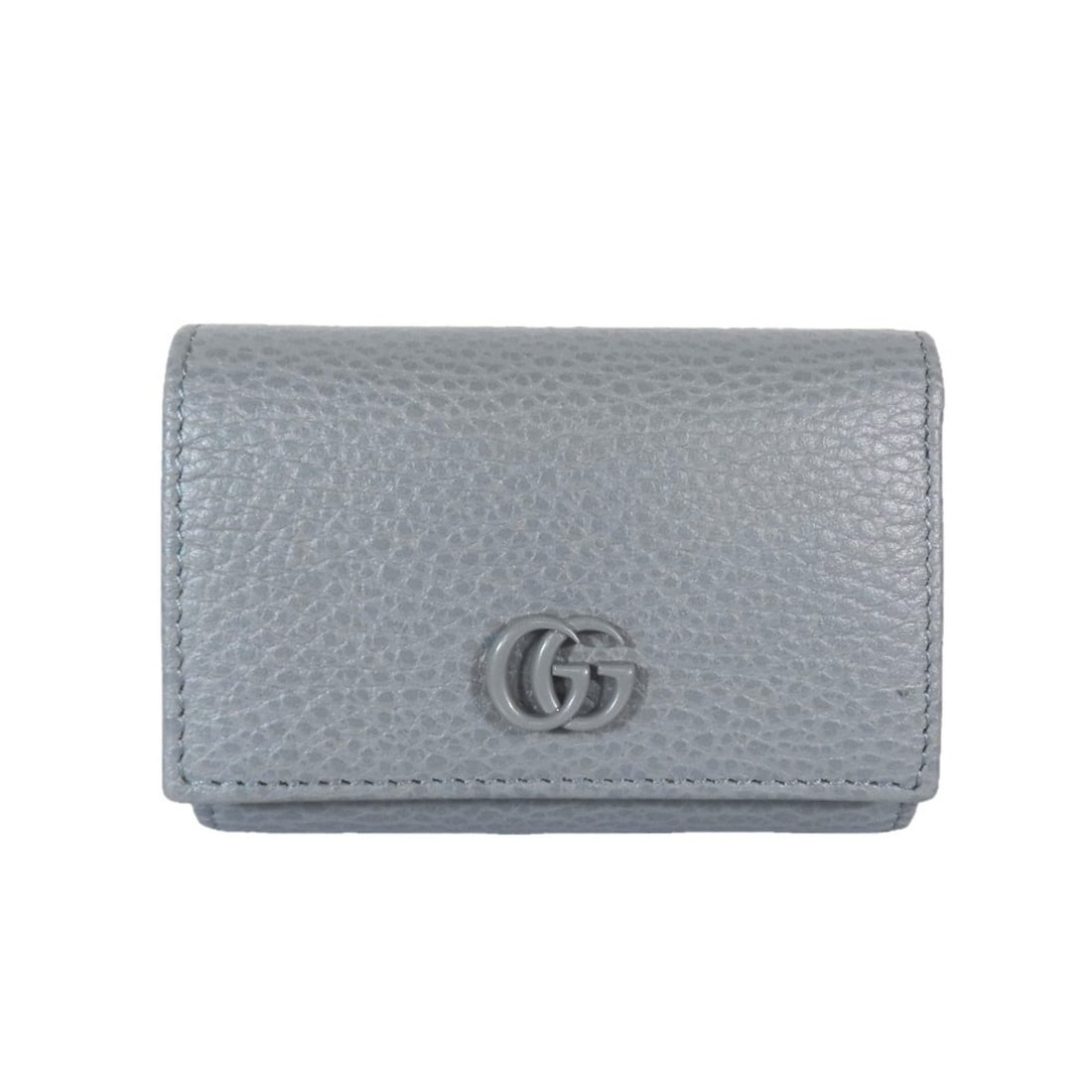 GUCCI GG Marmont Tri-fold Wallet, Compact Logo, Leather, Coin Purse, Gray, 644407, Men's/Women's: --- Catalog ---Category: SizeSize (HxWxD): 7cm x 10.5cm x 2.5cm / 2.75'' x 4.13'' x 0.98''Category: DesignType: Wallet (tri-fold)Color: GrayGender: Men,Women,UnisexMaterial: Leather Category: GeneralB