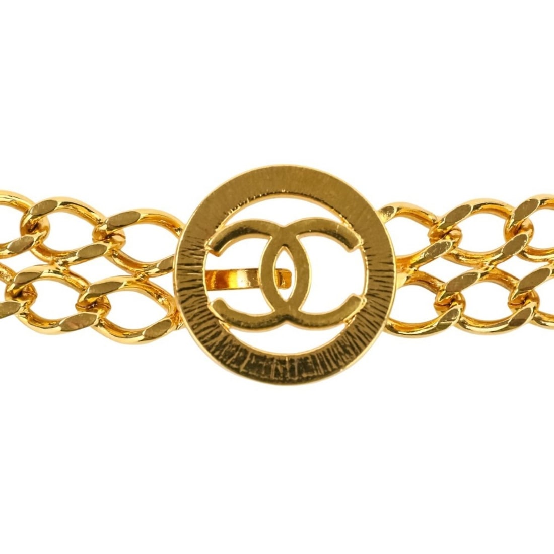 CHANEL Coco Mark Double Chain Belt, Gold, Women's: --- Catalog ---Category: SizeWidth: 1.8cm / 0.7''Length: 64.5cm / 25.39''Buckle Size: 3cm / 1.18''Category: DesignType: Chain beltColor: GoldGender: WomenCategory: GeneralBrand: Chanel--- Item List --