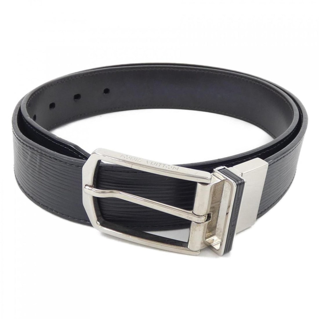 Louis Vuitton Santur Slender Reversible Belt M0128: --- Catalog ---Category: SizeLength: 90.5cm - 98cm / 35.62'' - 38.58''Category: DesignType: Standard beltColor: Black, SilverGender: MenCategory: GeneralMPN: M0128Brand: Louis Vuitton--- Item List ---