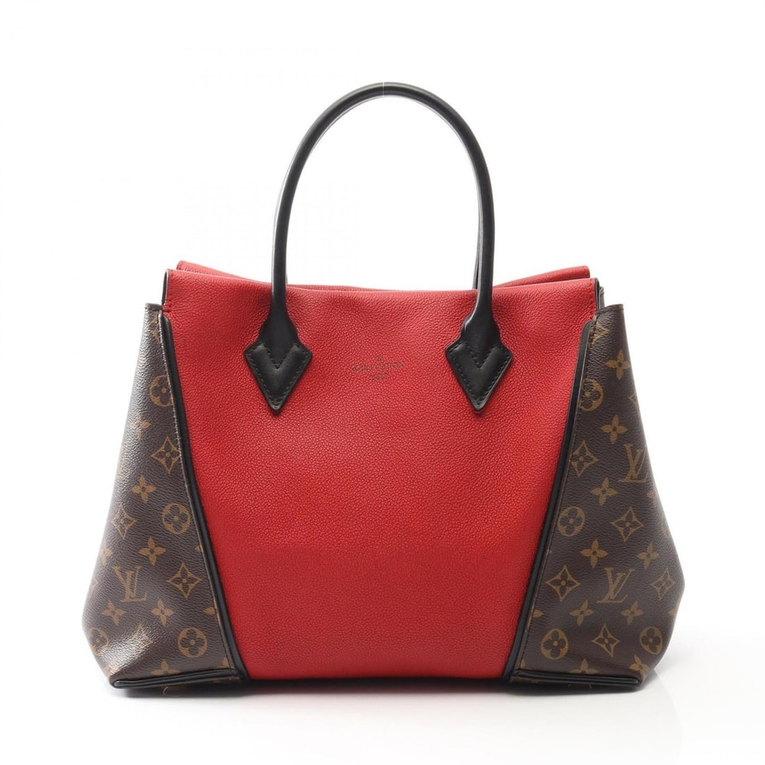 Louis Vuitton Tote W PM Bag, Leather, Coated Canvas, Monogram, Women's, Brown, Red, Black: --- Catalog ---Category: SizeSize (HxWxD): 25cm x 35cm x 12.5cm / 9.84'' x 13.77'' x 4.92''Category: DesignType: Tote bagColor: Black, Brown, Monogram, Red colorGender: WomenMaterial: Coated canvas ,