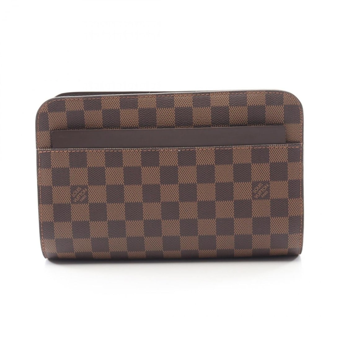 Louis Vuitton Saint clutch bag, coated canvas and leather Damier pattern, brown, men's, N51993: --- Catalog ---Category: SizeSize (HxWxD): 16cm x 24.5cm x 5cm / 6.29'' x 9.64'' x 1.96''Category: DesignType: Clutch bagColor: Brown, Damier CanvasGender: MenMaterial: Coated canvas , Leather Categor