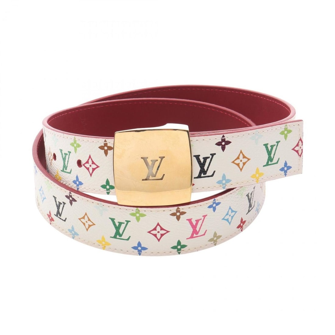Louis Vuitton Santur LV Cut Belt, Leather and Coated Canvas, Monogram Multicolore, Women's, White,: --- Catalog ---Category: SizeLength: 74.5cm - 84.5cm / 29.33'' - 33.26''Category: DesignType: Standard beltColor: Gold, Multi-color, WhiteGender: WomenMaterial (Strap): Monogram Multicolore Category: