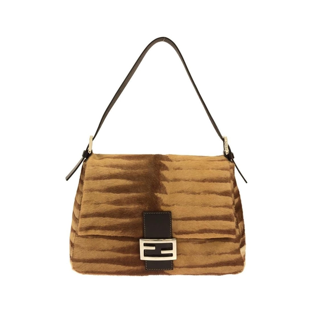 Fendi Mamma Baguette 26325 Shoulder Bag: --- Catalog ---Category: SizeSize (HxWxD): 22cm x 28cm x 11.5cm / 8.66'' x 11.02'' x 4.52''Category: DesignType: Shoulder bagColor: BrownGender: Men,WomenMaterial: Leather Hardware Color: SilverLeathe
