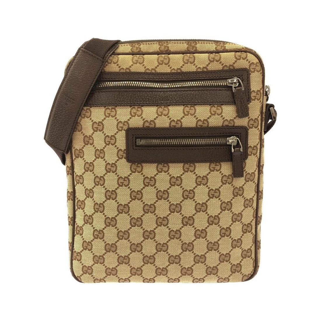 Gucci 92551 Shoulder Bag: --- Catalog ---Category: SizeSize (HxWxD): 28cm x 22cm x 4cm / 11.02'' x 8.66'' x 1.57''Category: DesignType: Shoulder bagColor: Beige, Dark brownGender: Men,WomenMaterial: GG canvas Hardware Color: S