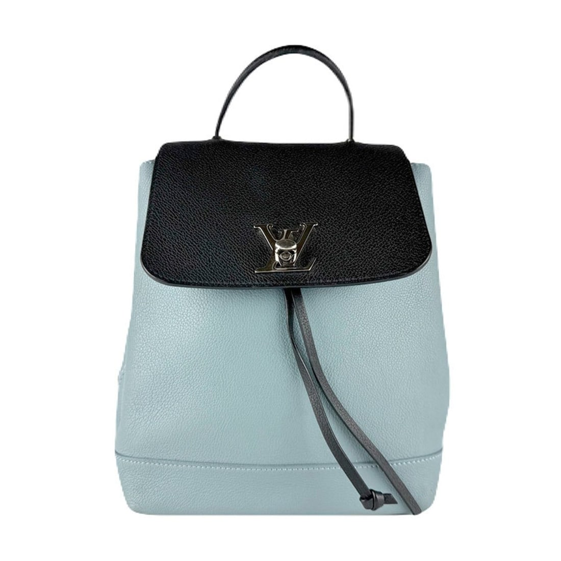 Louis Vuitton LockMe Backpack, Leather, Blue/Black, Women's, M43170 z8234: --- Catalog ---Category: SizeSize (HxWxD): 27cm x 20cm x 12cm / 10.62'' x 7.87'' x 4.72''Category: DesignType: BackpackColor: Black, BlueGender: WomenMaterial: Leather Category: GeneralMPN: M43170Bran