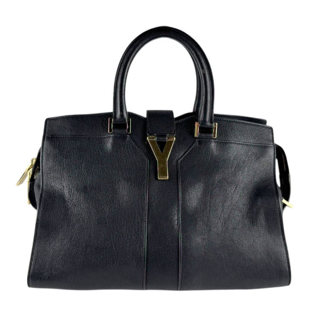 Saint Laurent Y-Line Cabas Leather Handbag in Black and Gold, Women's, 400666 z8174: --- Catalog ---Category: SizeSize (HxWxD): 21cm x 30cm x 14cm / 8.26'' x 11.81'' x 5.51''Category: DesignType: HandbagColor: BlackGender: WomenMaterial: Leather Category: GeneralMPN: 400666Brand: Sain