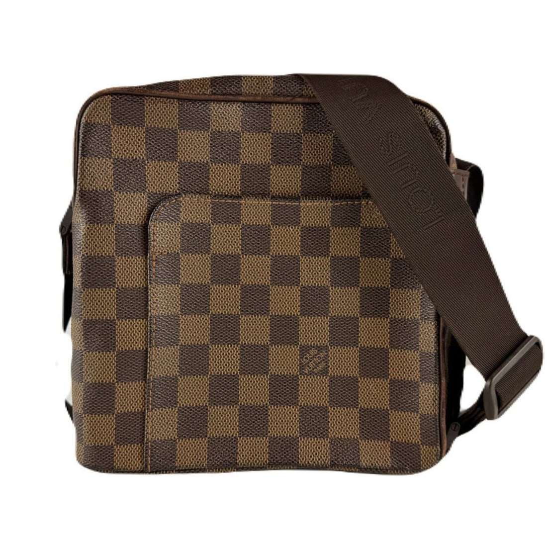 Louis Vuitton Damier Olaf PM Shoulder Bag in Canvas and Ebene Leather, Unisex, N41442 z8221: --- Catalog ---Category: SizeSize (HxWxD): 20cm x 20cm x 8cm / 7.87'' x 7.87'' x 3.14''Category: DesignType: Shoulder bagColor: Damier Canvas, EbeneGender: Women,MenMaterial: Damier Canvas Category: G
