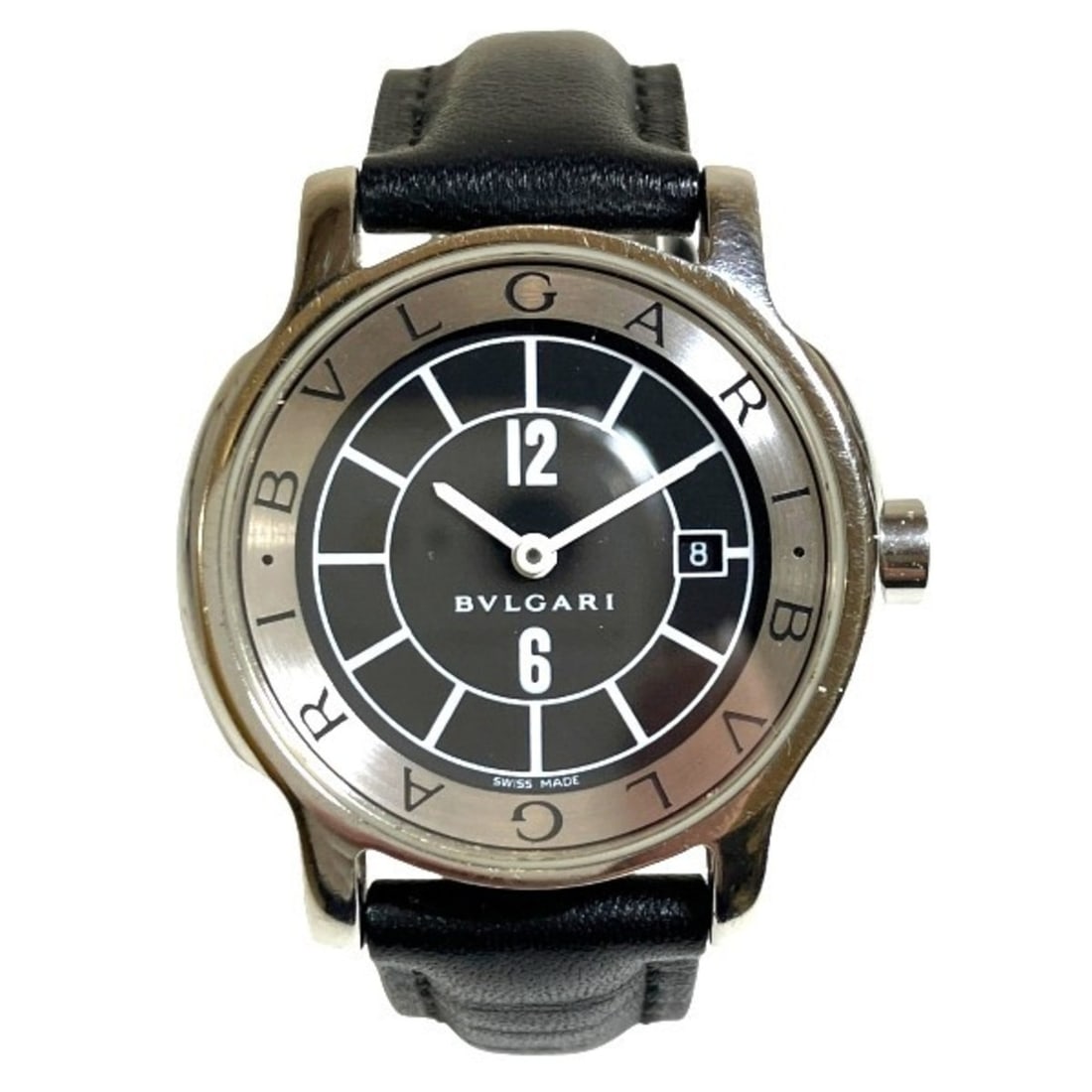 BVLGARI Solotempo ST29S Quartz Watch for Women: --- Catalog ---Category: SizeWrist Size: 13.5cm - 16.5cm / 5.31'' - 6.49''Case Diameter: 29mm / 1.14''Category: DesignType: WristwatchGender: WomenColor (Dial): Black, SilverMaterial (Band): LeatherMa