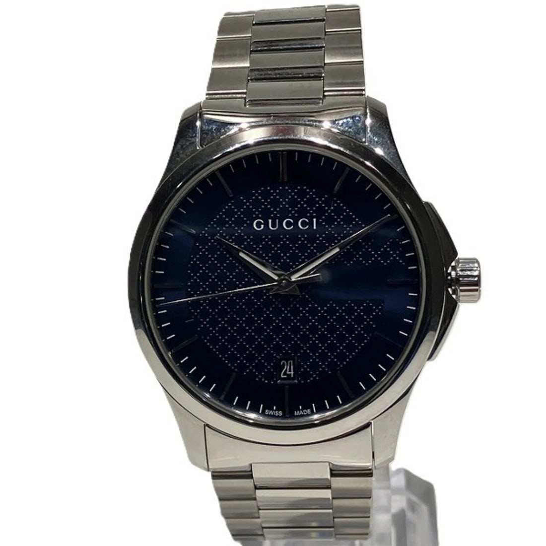 Gucci G-Timeless 126.4 Quartz Watch for Men: --- Catalog ---Category: SizeWrist Size: 16.5cm / 6.49''Case Diameter: 38mm / 1.5''Category: DesignType: WristwatchGender: MenColor (Dial): BlueMaterial (Band): Stainless steelMaterial (Case): Stainle