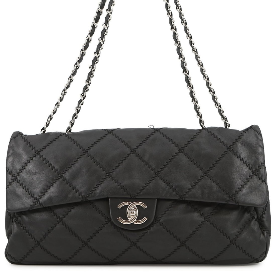 CHANEL Chain Shoulder Bag Matelasse Coco Mark Ultra Stitch Double Leather A50853 Black Chanel: --- Catalog ---Category: SizeWeight: 510g / 1.12lb.Size (HxWxD): 20cm x 34.5cm x 5cm / 7.87'' x 13.58'' x 1.96''Strap Length: 68cm - 117cm / 26.77'' - 46.06''Category: DesignType: Shoulder bagColor: B