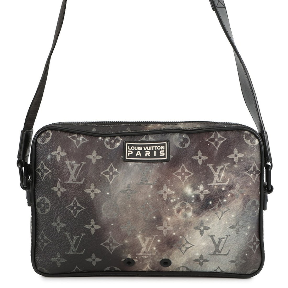 Louis Vuitton Monogram Galaxy Alpha Shoulder Bag M44165, Black, for Men, LOUIS VUITTON: --- Catalog ---Category: SizeWeight: 460g / 1.01lb.Size (HxWxD): 17cm x 26.5cm x 4cm / 6.69'' x 10.43'' x 1.57''Strap Length: 86cm - 130cm / 33.85'' - 51.18''Category: DesignType: Shoulder bagColor: B