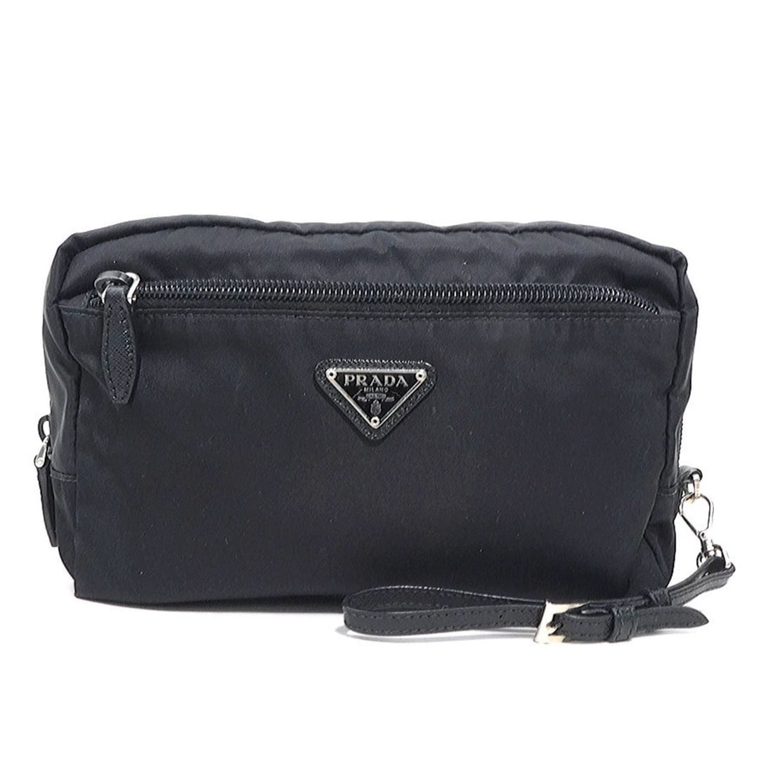 Prada PRADA Pouch Nylon Black Unisex 1NE394 h31821b: --- Catalog ---Category: SizeSize (HxWxD): 13cm x 21cm x 9cm / 5.11'' x 8.26'' x 3.54''Category: DesignType: PouchColor: BlackGender: Men,WomenMaterial: Nylon Category: GeneralMPN: 1NE394Brand: Prada-