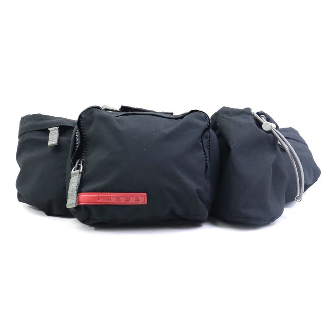 Prada Sport Line Waist Bag, Body Polyester, Black, Unisex, r10943a: --- Catalog ---Category: SizeSize (HxWxD): 15cm x 49cm x 5cm / 5.9'' x 19.29'' x 1.96''Category: DesignType: Fanny packColor: BlackGender: Women,MenMaterial: Polyester Category: GeneralBrand: Prada---