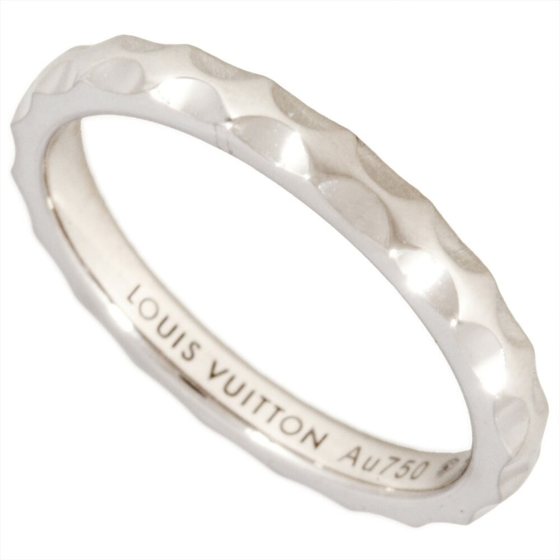 Louis Vuitton Monogram Infini Ring #55 Q9F71 18KWG 4.0g White Gold Women's: --- Catalog ---Category: SizeWidth: 2.5mm / 0.1''Weight: 4g / 0.14oz.JP Size: 15US Size: 7.5Category: DesignType: Band ringGender: WomenMaterial: White gold (18K)Category: GeneralBrand: Louis Vuitton-