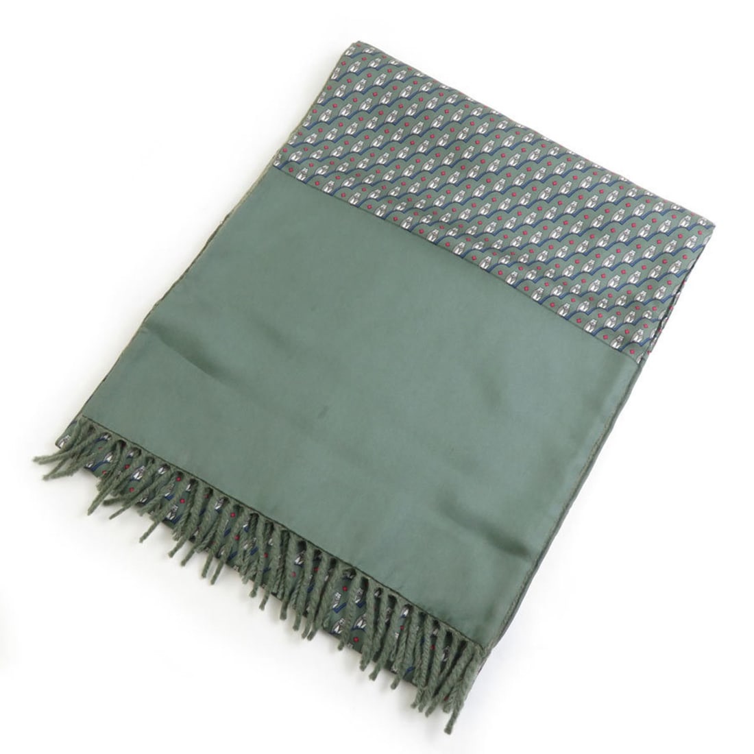 Hermes Hermès Scarf, Silk/Cashmere/Wool, Khaki/Multicolor, Unisex, e61299a: --- Catalog ---Category: SizeSize (LxW): 1.44m x 28cm / 56.69'' x 11.02''Category: DesignType: StoleColor: Khaki, Multi-colorGender: Women,MenMaterial: Silk , Cashmere , Wool Category: GeneralBrand: H