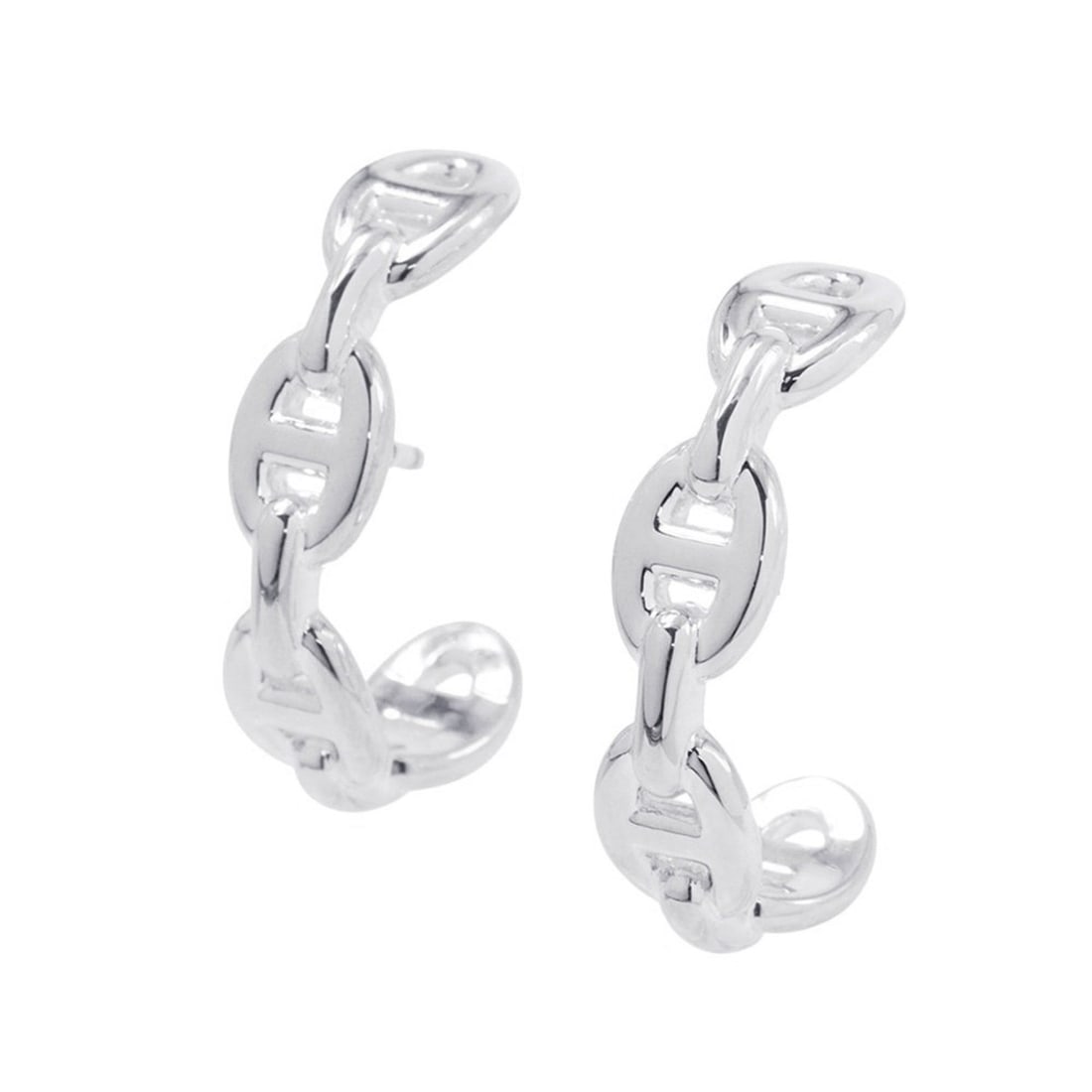 Hermes Chaine d'Ancre Anchaîne TPM earrings in SV925 silver. stud earrings.: --- Catalog ---Category: SizeWeight: 8.7g / 0.3oz.Size (HxWxD): 27.30mm x 7.00mm / 1.07'' x 0.28''Category: DesignType: Stud earringsGender: WomenMaterial: Silver 925Category: GeneralLine: KaraBrand: