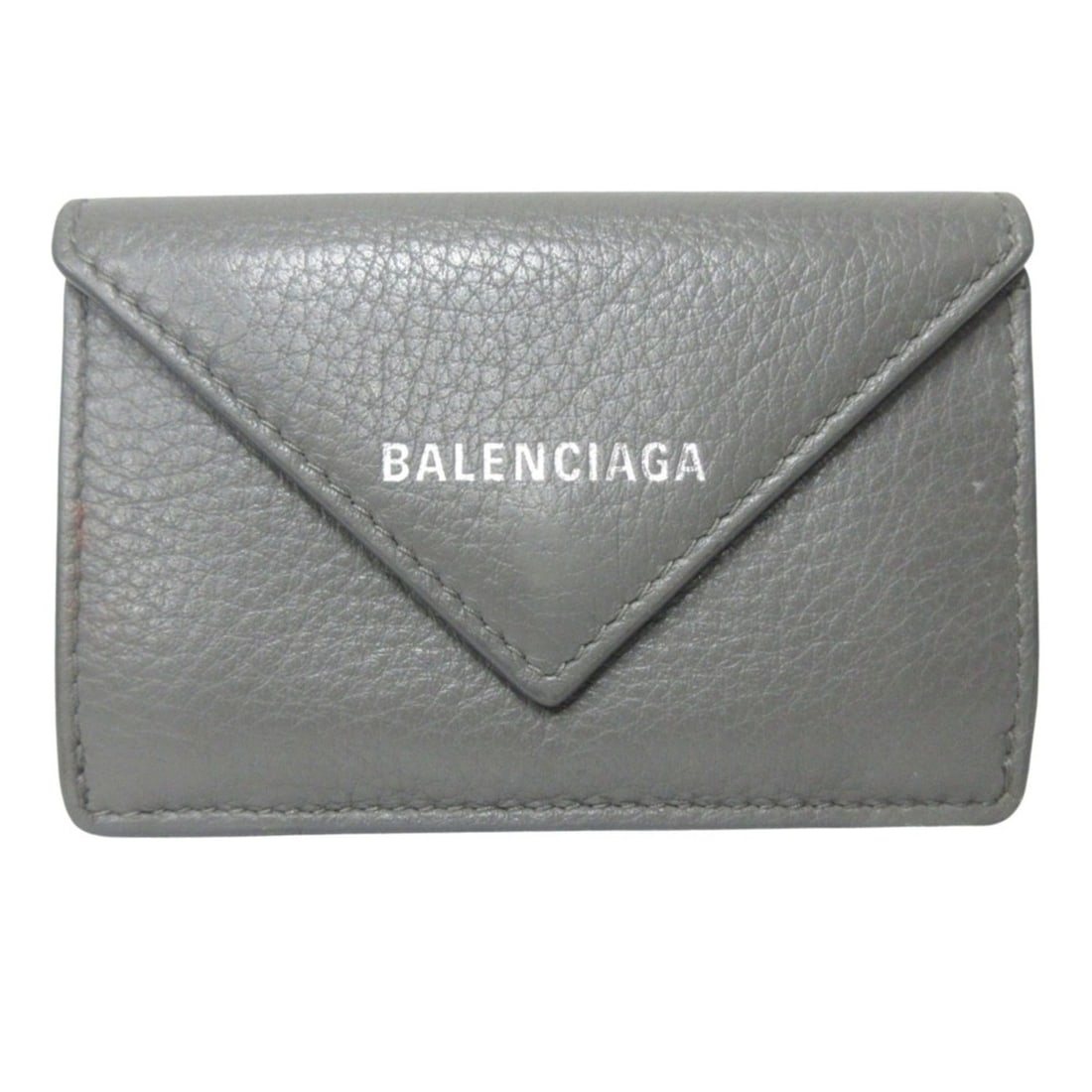 BALENCIAGA Paper Mini Wallet Case, Tri-fold Leather with Logo Print, Gray, 391446, for Men and Women: --- Catalog ---Category: SizeSize (HxWxD): 9.5cm x 7cm x 1cm / 3.74'' x 2.75'' x 0.39''Category: DesignType: Coin purse/coin caseColor: GrayGender: Men,WomenMaterial: Leather Category: GeneralBrand: B
