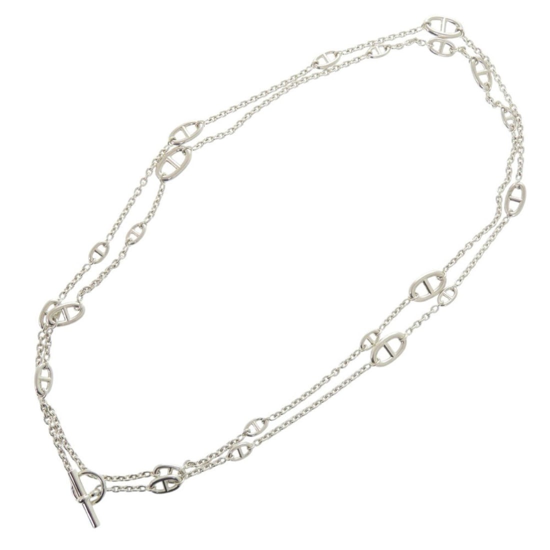 Excellent condition Hermes Farandole 160 Chaine d'Ancre silver 925 necklace 1100: --- Catalog ---Category: SizeNeck Circumference: 157 cm / 61.81''Category: DesignColor: SilverGender: WomenMaterial: Silver 925Necklace Type: NecklaceCategory: GeneralBrand: HermesCountry of Origin: F