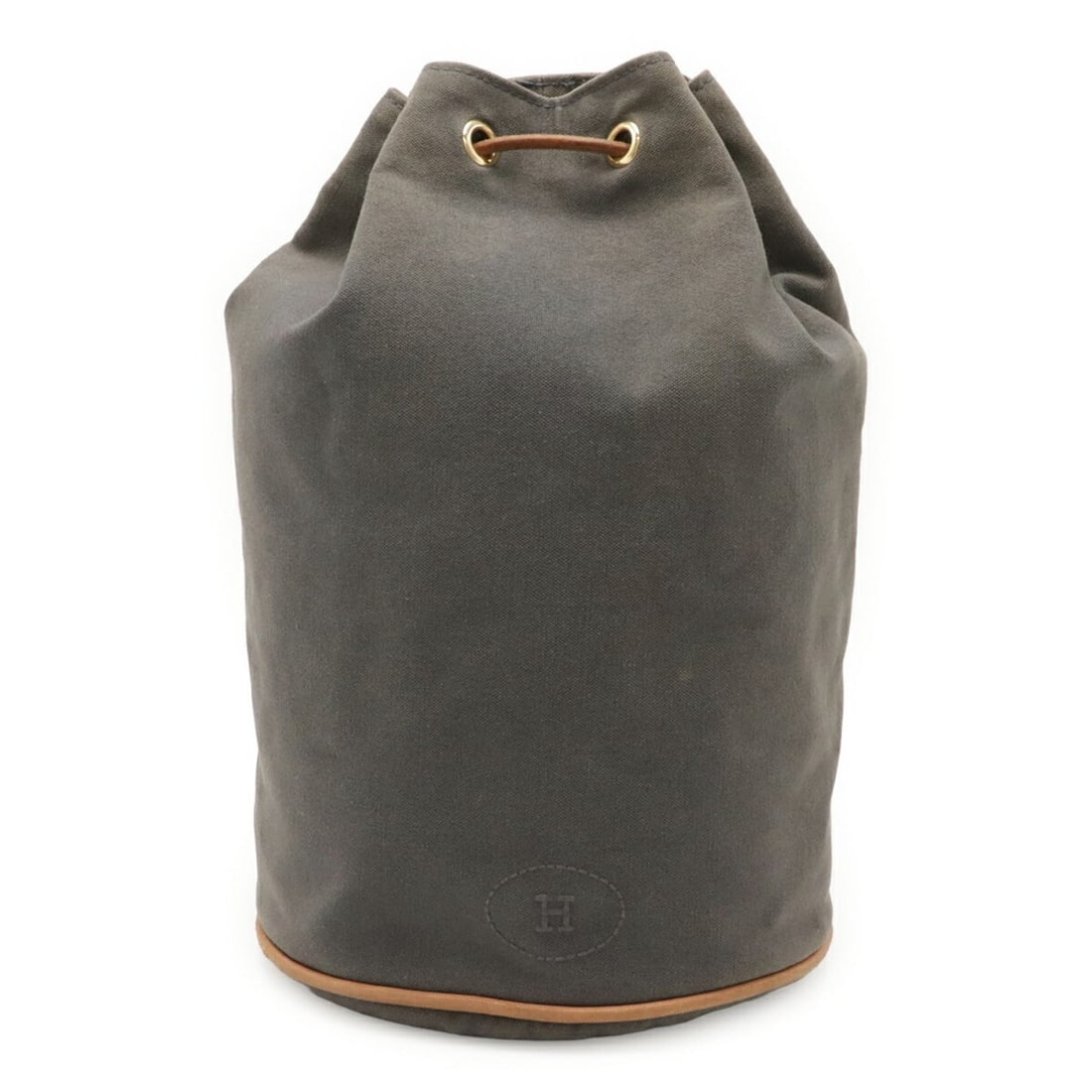 HERMES Polochon Mimir PM Shoulder Bag in Gray Canvas and Leather: --- Catalog ---Category: SizeSize (HxWxD): 30cm x 19cm x 19cm / 11.81'' x 7.48'' x 7.48''Category: DesignType: Shoulder bagColor: GrayGender: Men,WomenMaterial: Canvas , Leather Category: GeneralBrand