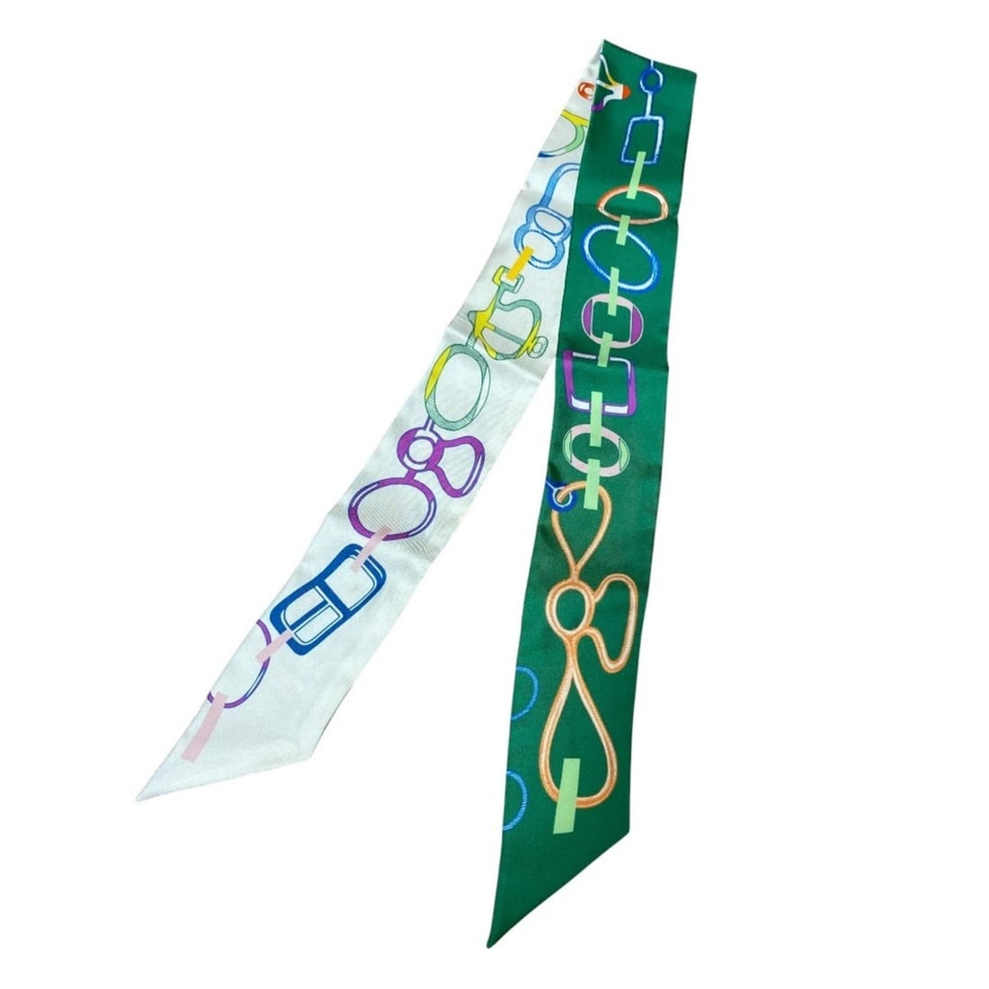 HERMES DO RE BOUCLES Twilly Silk Scarf, Green x Multicolor, Women's: --- Catalog ---Category: SizeSize (LxW): 85cm x 5cm / 33.46'' x 1.96''Category: DesignType: ScarfColor: Green, Multi-colorGender: WomenMaterial: Silk Category: GeneralBrand: Hermes--- Item List ---Sec