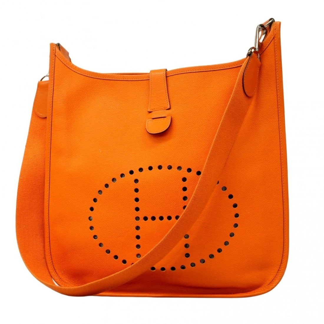 Hermes Hermès Evelyn 2GM Shoulder Bag, Epsom Leather, Orange, ?I Stamp, Women's: --- Catalog ---Category: SizeSize (HxWxD): 31cm x 31cm x 9cm / 12.2'' x 12.2'' x 3.54''Category: DesignType: Shoulder bagColor: OrangeGender: WomenMaterial: Epsom leather Hardware Color: SilverCategor