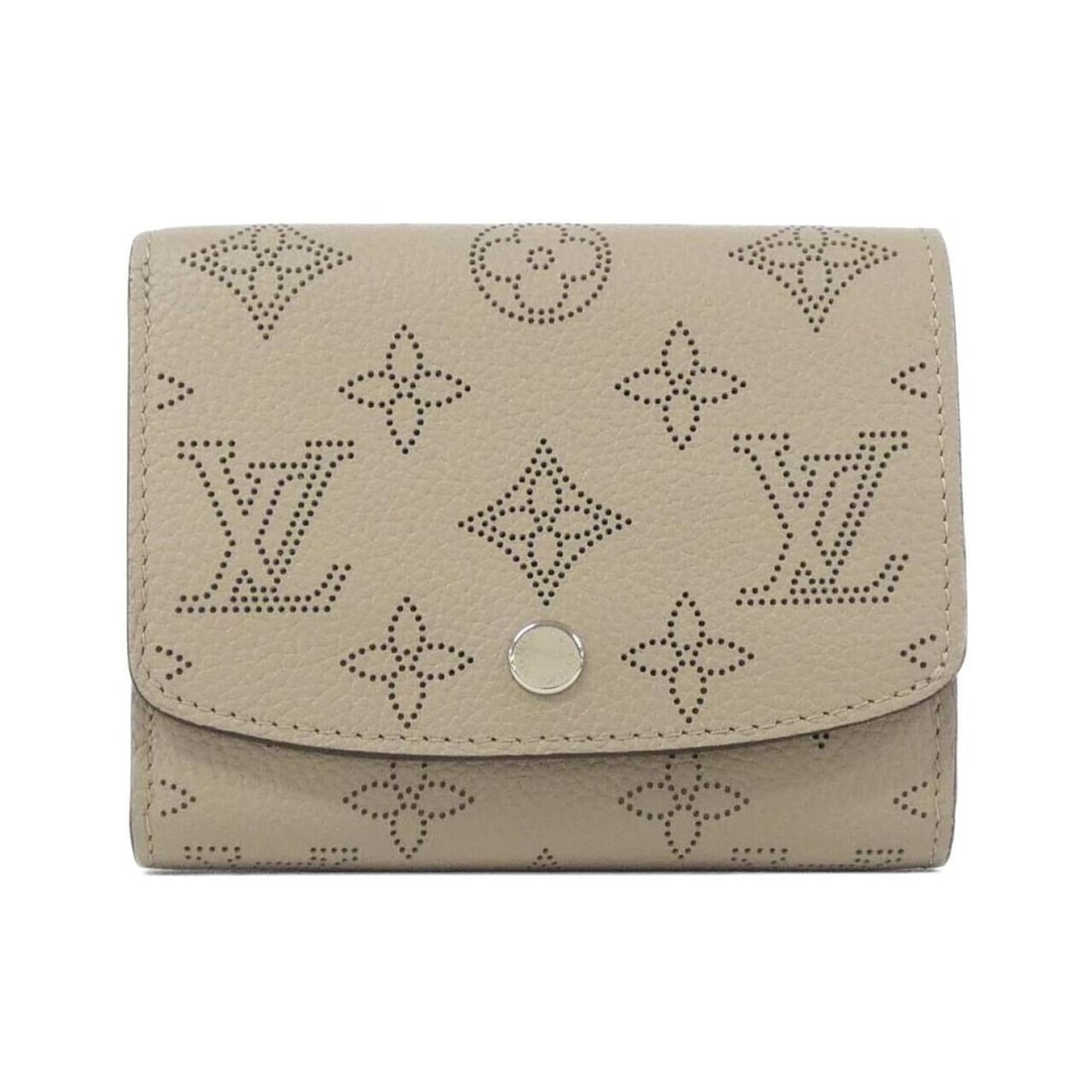 Louis Vuitton Mahina Portefeuille Iris Compact M62542 Wallet: --- Catalog ---Category: SizeSize (HxWxD): 9cm x 12cm x 3cm / 3.54'' x 4.72'' x 1.18''Category: DesignType: Wallet (bi-fold)Color: GalleGender: WomenMaterial: Leather Leather/Fur Type: Calf leatherCat