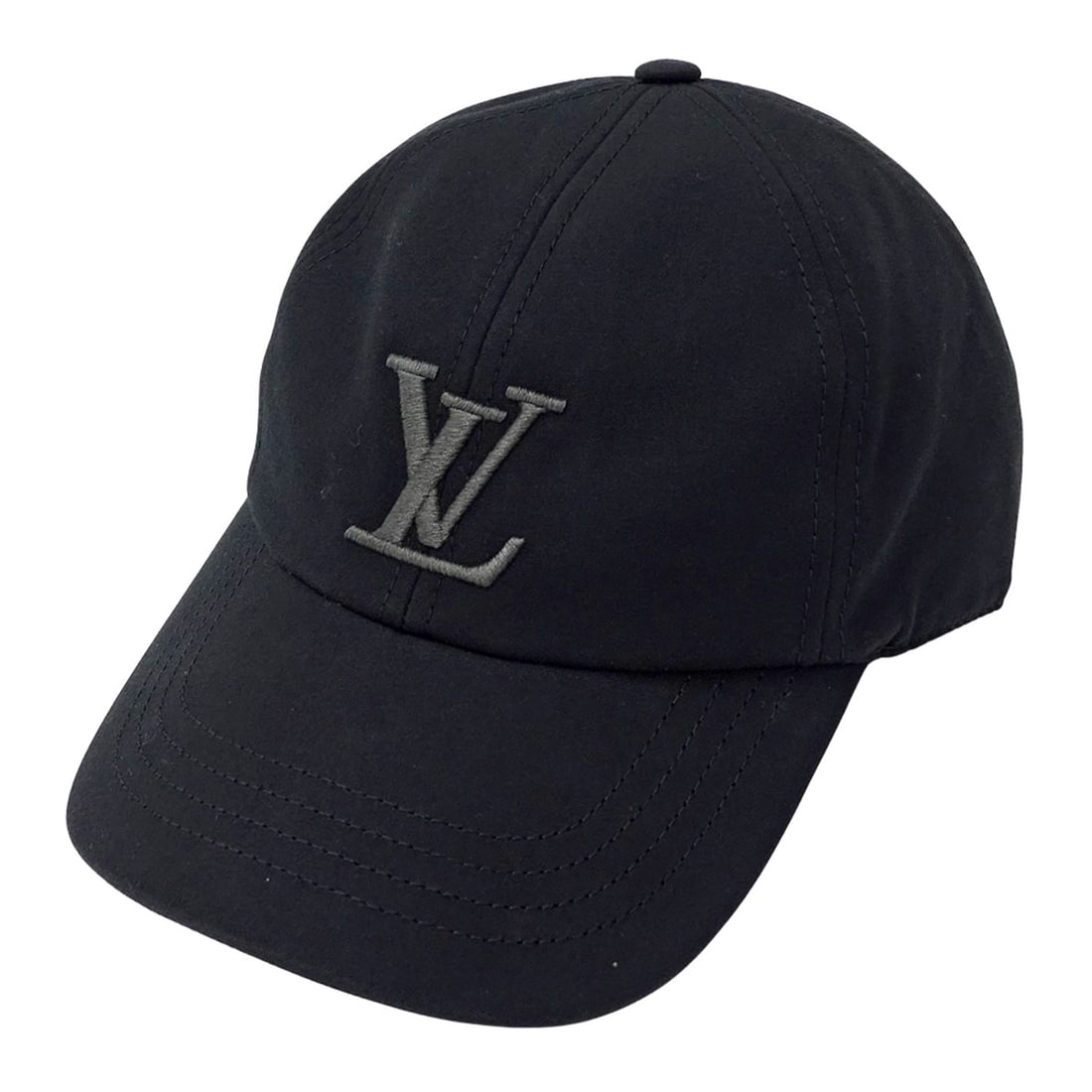 Louis Vuitton Men's Cap, Black, Cotton, Size M7633M, Cap Only.: --- Catalog ---Category: DesignType: CapColor: BlackGender: MenMaterial: Cotton Category: GeneralMPN: M7633MBrand: Louis VuittonCountry of Origin: ItalyCategory: MeasurementsCircumference: 59cm / 23.2
