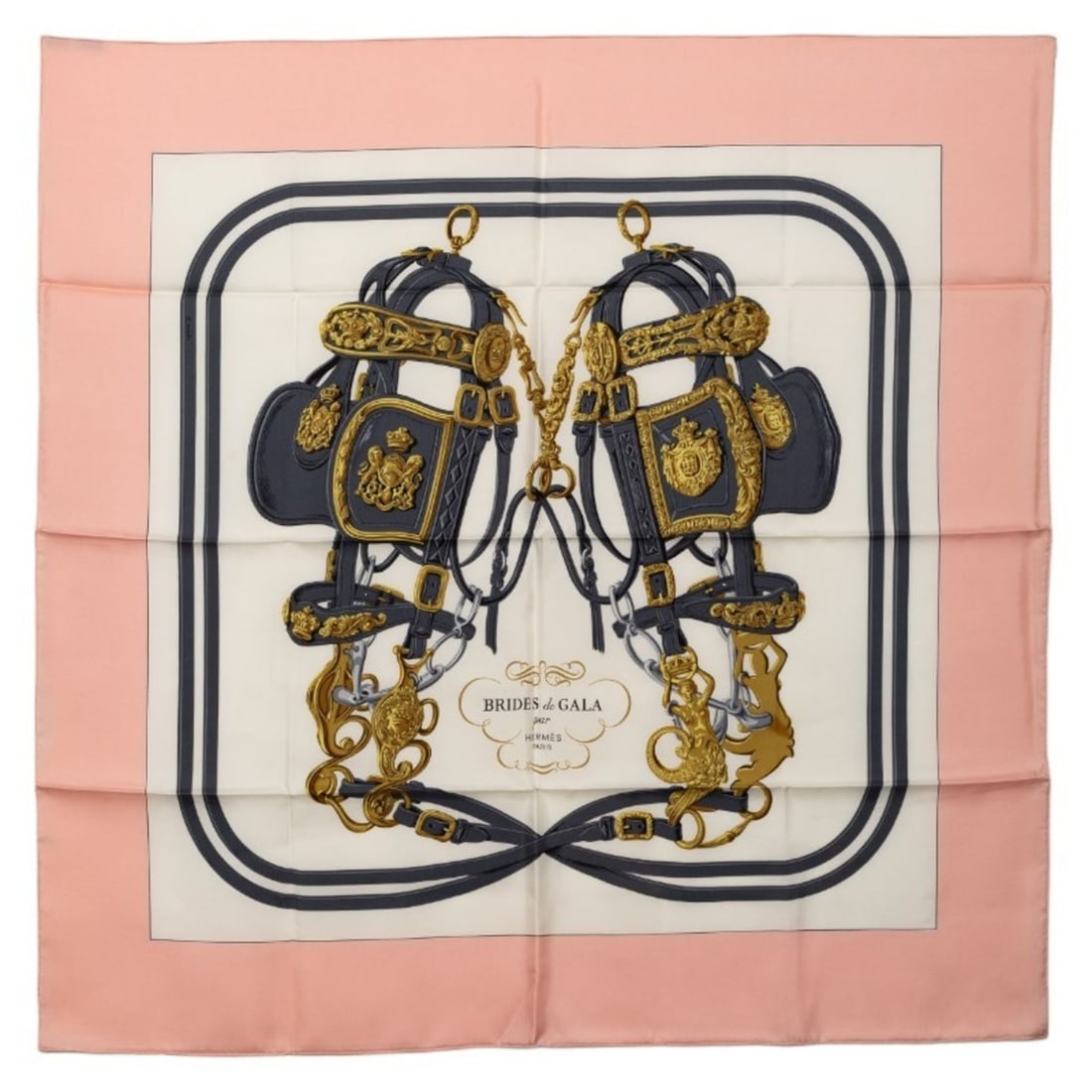 Hermes Hermès Carré 90 BRIDES de GALA Scarf in Pink, White, and Multicolor Silk for Women: --- Catalog ---Category: SizeSize (LxW): 88cm x 88cm / 34.64'' x 34.64''Category: DesignType: ScarfColor: Multi-color, Pink, WhiteGender: WomenMaterial: Silk Category: GeneralBrand: Hermes--- Item Lis