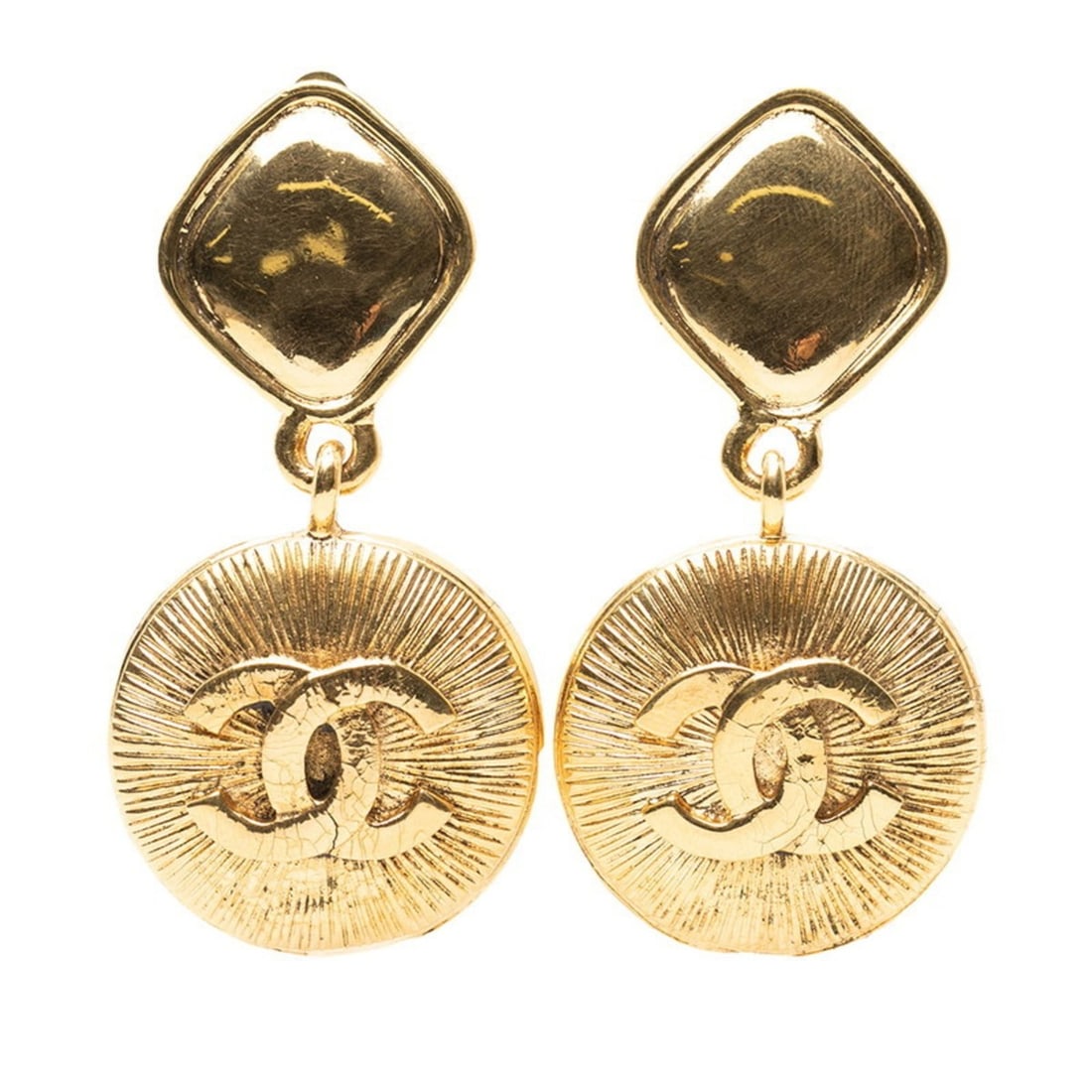 Vintage Chanel Coco Mark Earrings, Gold Plated, Women's, CHANEL: --- Catalog ---Category: SizeSize (HxWxD): 65.00mm x 31.90mm / 2.56'' x 1.26''Category: DesignType: Clip earringsColor: GoldGender: WomenMaterial: Gold platingCategory: GeneralBrand: Chanel--- Item Li