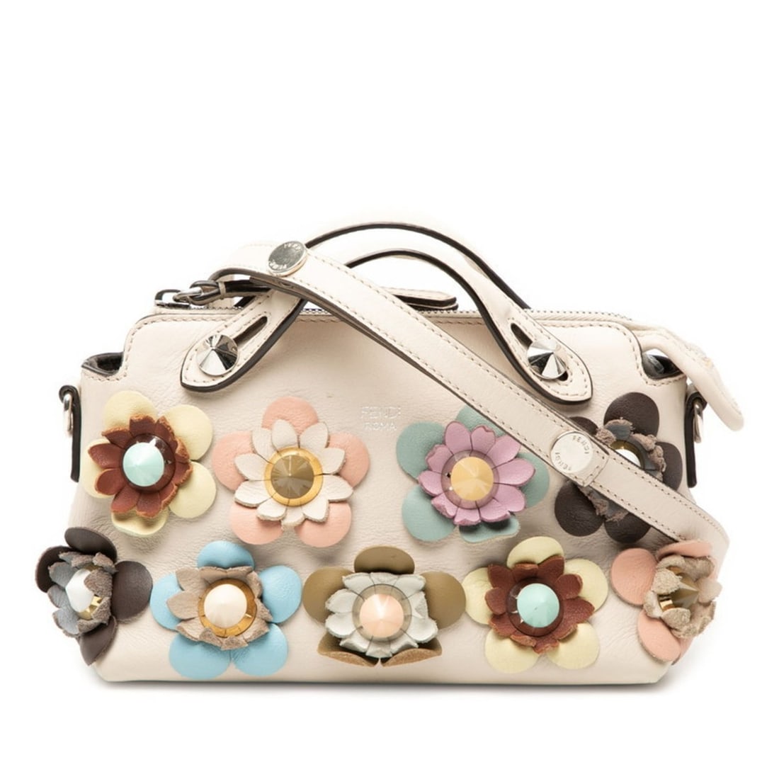 Fendi Flower By the Way Mini Handbag/Shoulder Bag, 2-Way, 8BL135, Pink Leather, Women's, FENDI: --- Catalog ---Category: SizeSize (HxWxD): 13cm x 20cm x 8cm / 5.11'' x 7.87'' x 3.14''Category: DesignType: Handbag, Shoulder bagColor: Ivory, PinkGender: WomenMaterial: Leather Category: GeneralMPN: