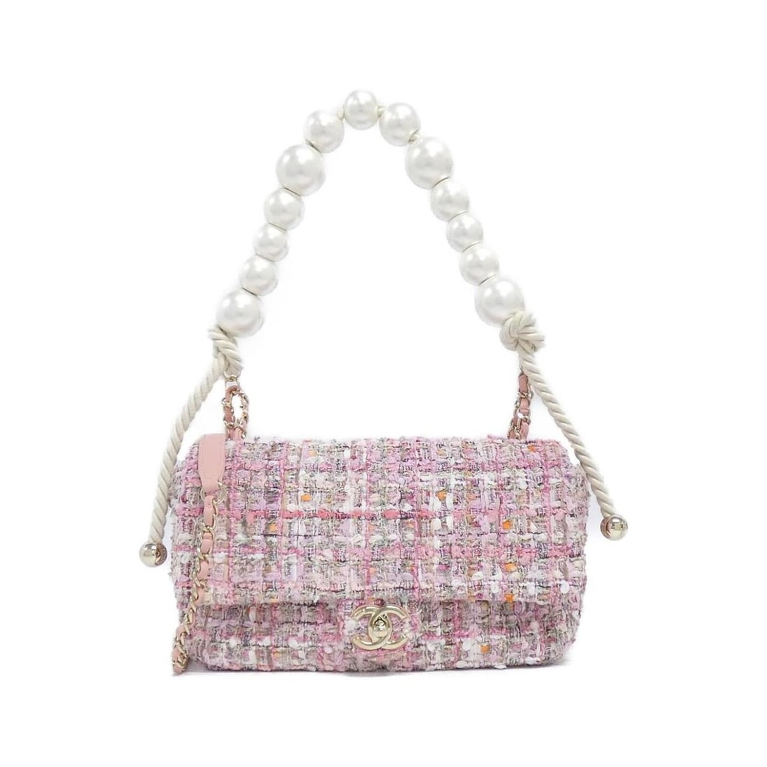Chanel AS0594 Shoulder Bag: --- Catalog ---Category: SizeSize (HxWxD): 16cm x 24cm x 6.5cm / 6.29'' x 9.44'' x 2.55''Category: DesignType: Shoulder bagColor: Pink, WhiteGender: WomenMaterial: Tweed , Artificial pearl Category: G