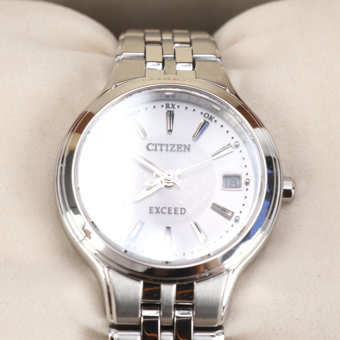 Citizen Exceed Eco-Drive Date Watch H010-T014062 Women's: --- Catalog ---Category: SizeWrist Size: 18.5cm / 7.28''Case Diameter: 30mm / 1.18''Category: DesignType: WristwatchGender: WomenColor (Dial): SilverCategory: GeneralMPN: H010-T014062Brand: CitizenCat