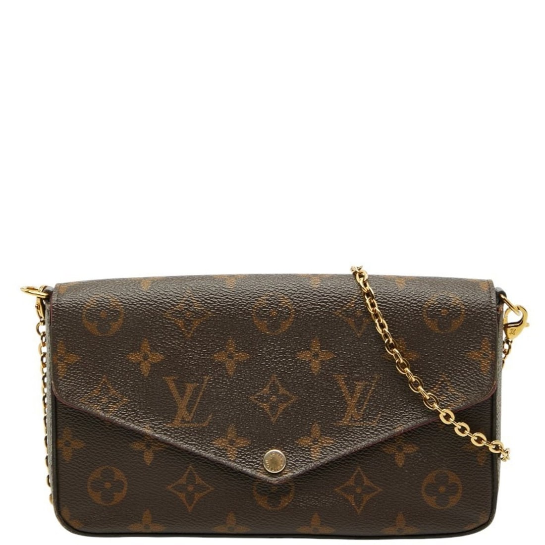 Louis Vuitton Monogram Pochette Felicie Chain Shoulder Bag M61276 Brown Fuchsia Leather Women's: --- Catalog ---Category: SizeSize (HxWxD): 11cm x 20cm x 3cm / 4.33'' x 7.87'' x 1.18''Category: DesignType: Pochette, Pouch, Shoulder bagColor: Brown, FuchsiaGender: WomenMaterial: PVC , Leather Cate