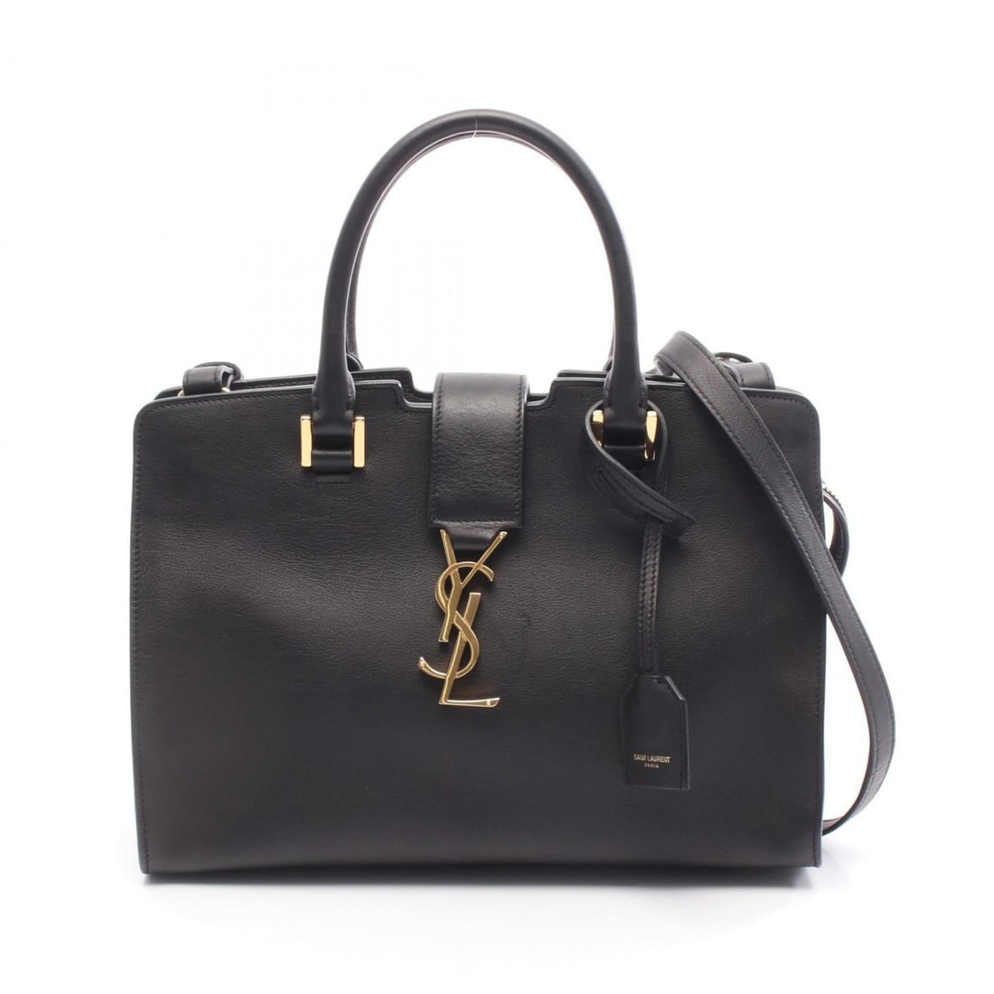 Yves Saint Laurent Baby Cabas YSL handbag, leather, women's, black, 424868: --- Catalog ---Category: SizeSize (HxWxD): 18cm x 26cm x 11cm / 7.08'' x 10.23'' x 4.33''Category: DesignType: HandbagColor: BlackGender: WomenMaterial: Leather Category: GeneralMPN: 424868Brand: Yves