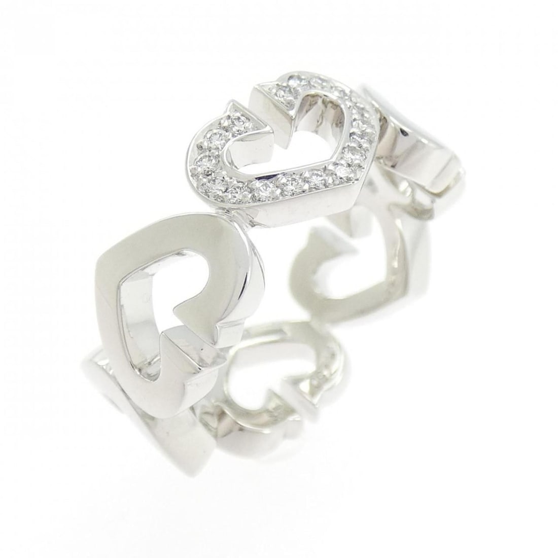 Cartier C Heart 1P Ring: --- Catalog ---Category: SizeWidth: 7.2mm / 0.28''Weight: 7.2g / 0.25oz.US Size: 4.5Brand Size: 48Category: DesignType: Band ringColor: White goldMetal: White GoldStone: DiamondGender: WomenMaterial: