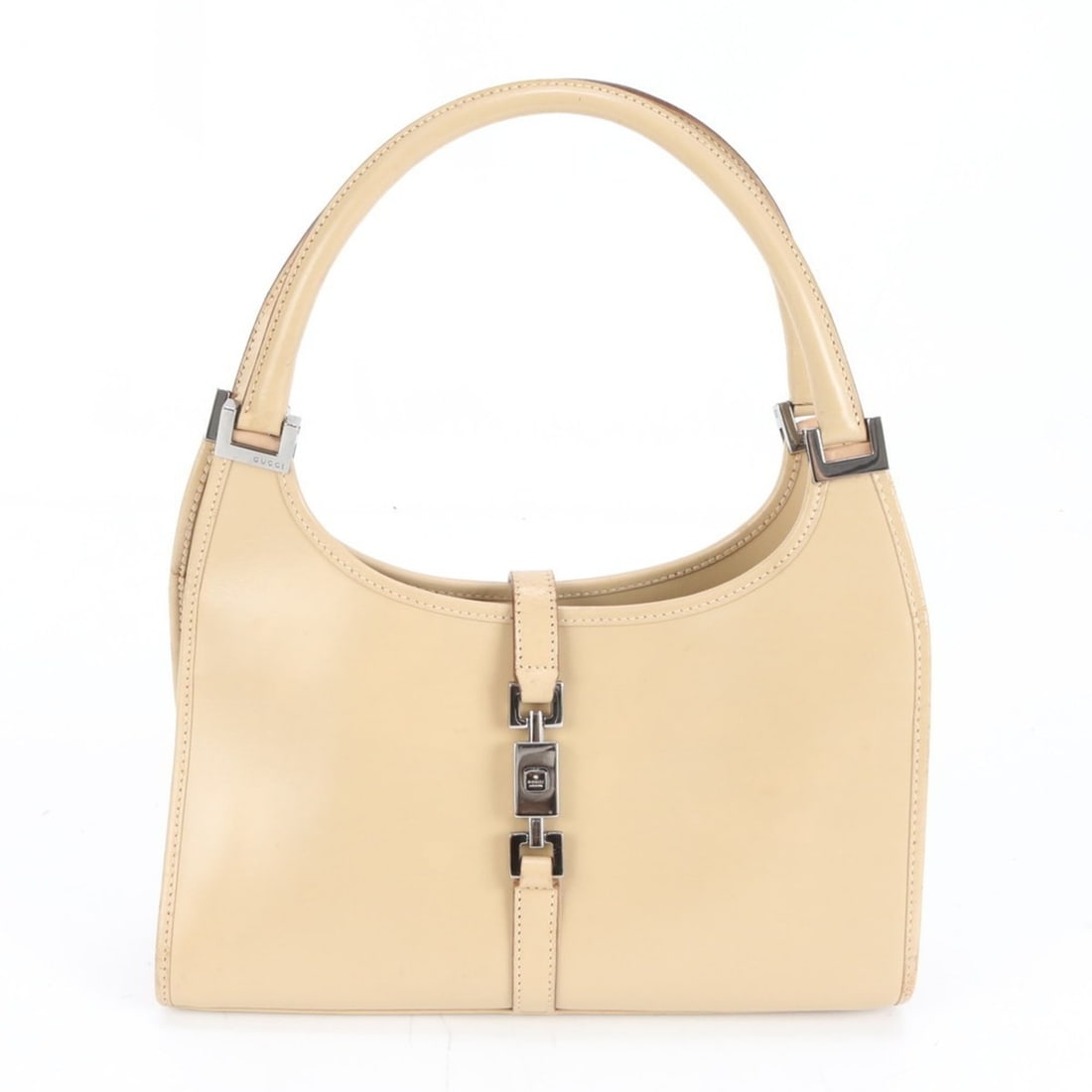 Gucci Jackie 002 1068 Leather Tote Bag, Beige, with Silver Hardware, Women's: --- Catalog ---Category: SizeSize (HxWxD): 20cm x 26cm x 6cm / 7.87'' x 10.23'' x 2.36''Category: DesignType: Tote bagColor: BeigeGender: WomenMaterial: Leather Category: GeneralMPN: 002 1068Brand: Gu