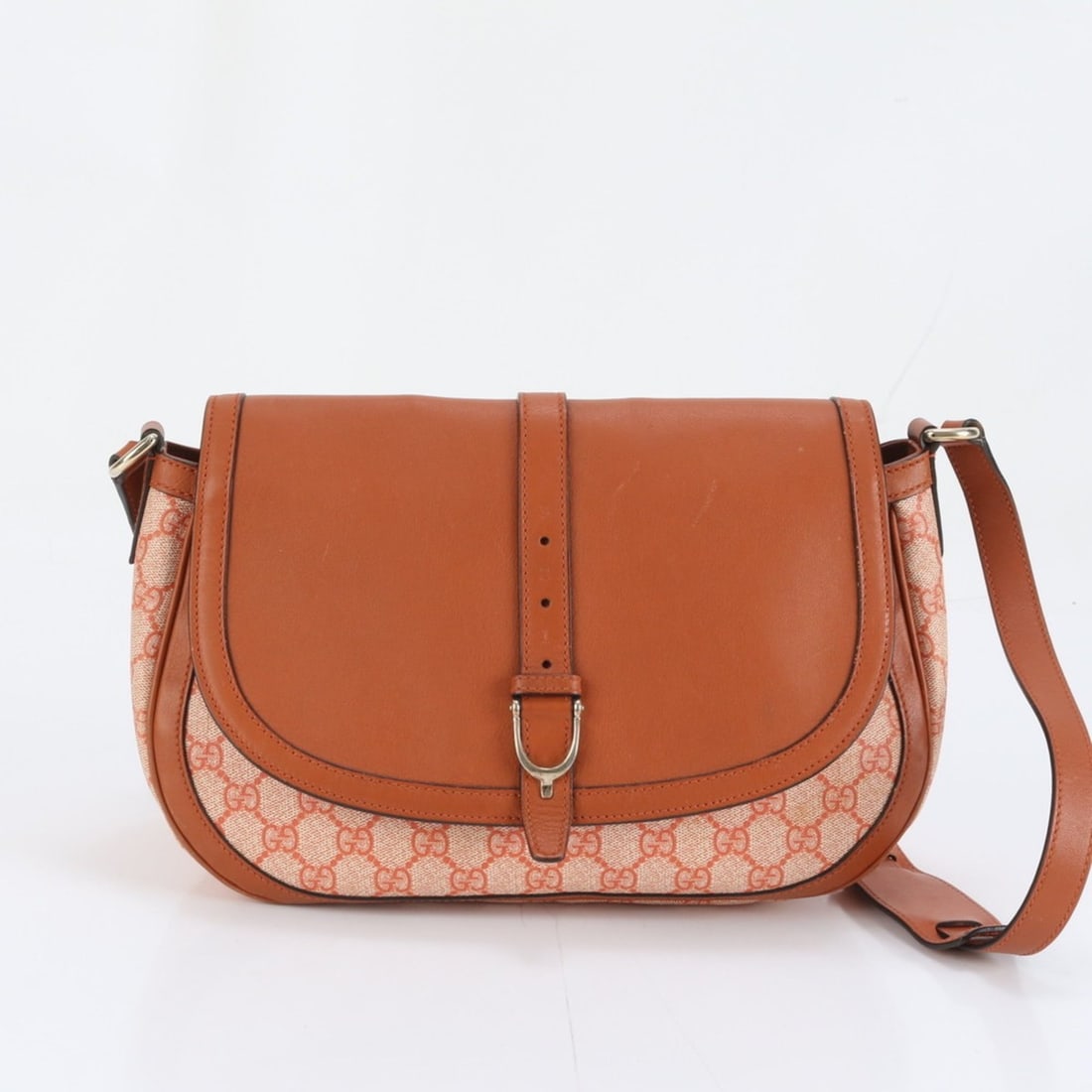 Gucci GG Supreme 336748 Leather Shoulder Bag, Handbag, Brand, Women's: --- Catalog ---Category: SizeSize (HxWxD): 20cm x 32cm x 14cm / 7.87'' x 12.59'' x 5.51''Category: DesignType: Shoulder bagColor: OrangeGender: WomenMaterial: Leather , Coated canvas Category: General